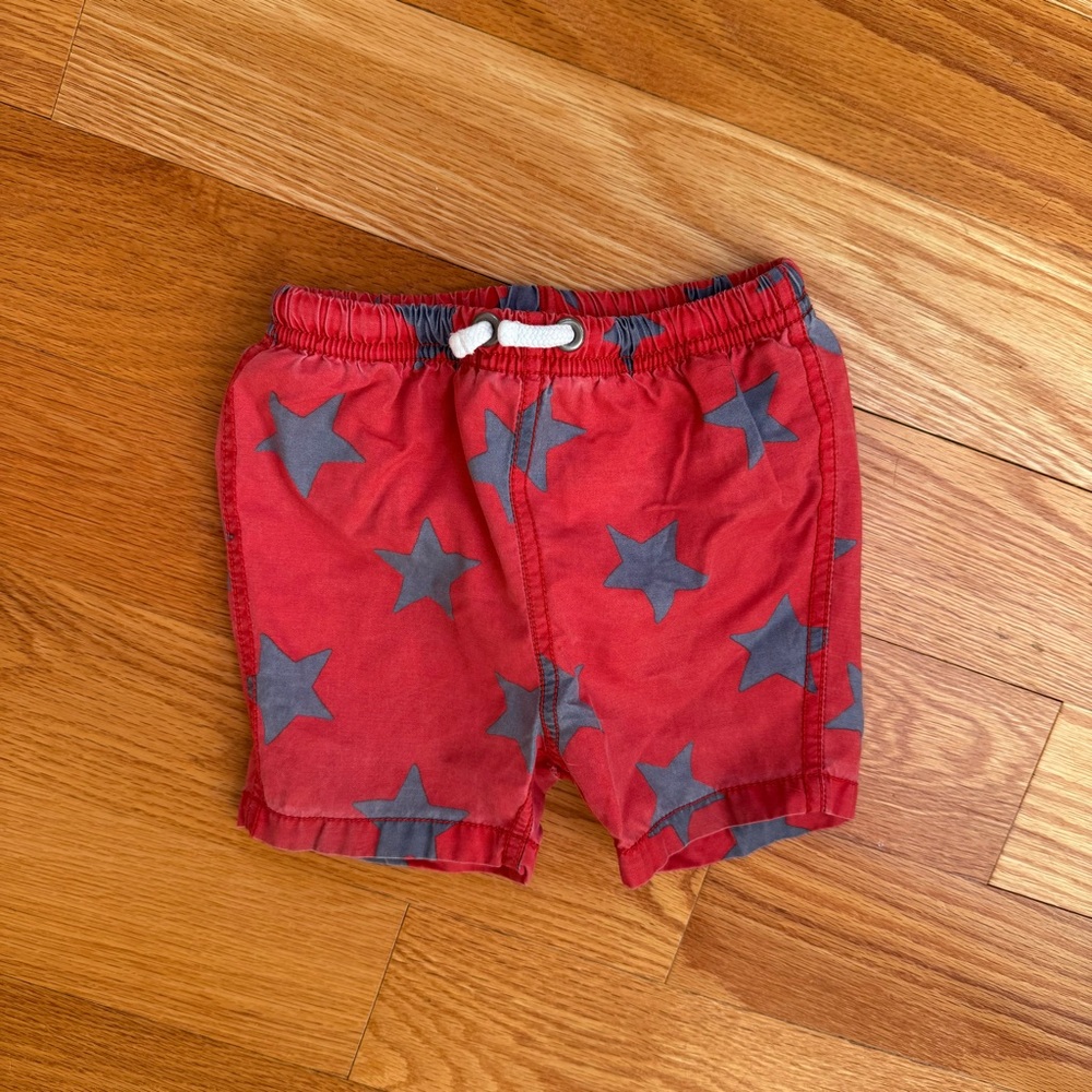 Baby Boden Red Star Swim Trunks 6-12M